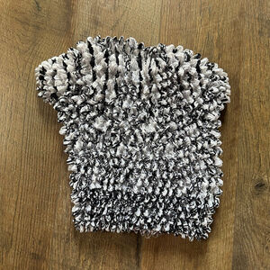 Women's bubble stretch Black & White Crop Top S
